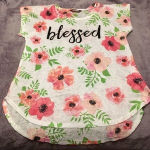 BLESSED Flowery Sheer White Shirt